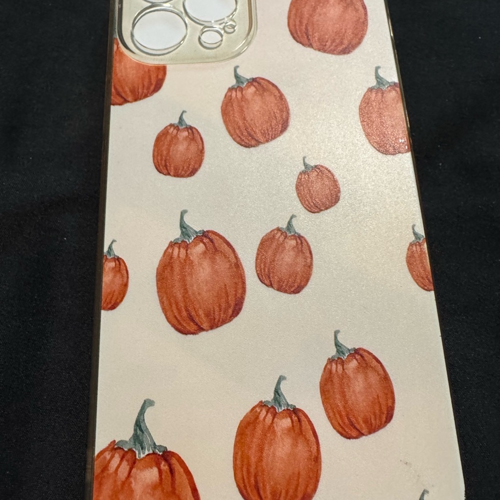 Pumpkin Pattern Phone Case - Cream and Orange